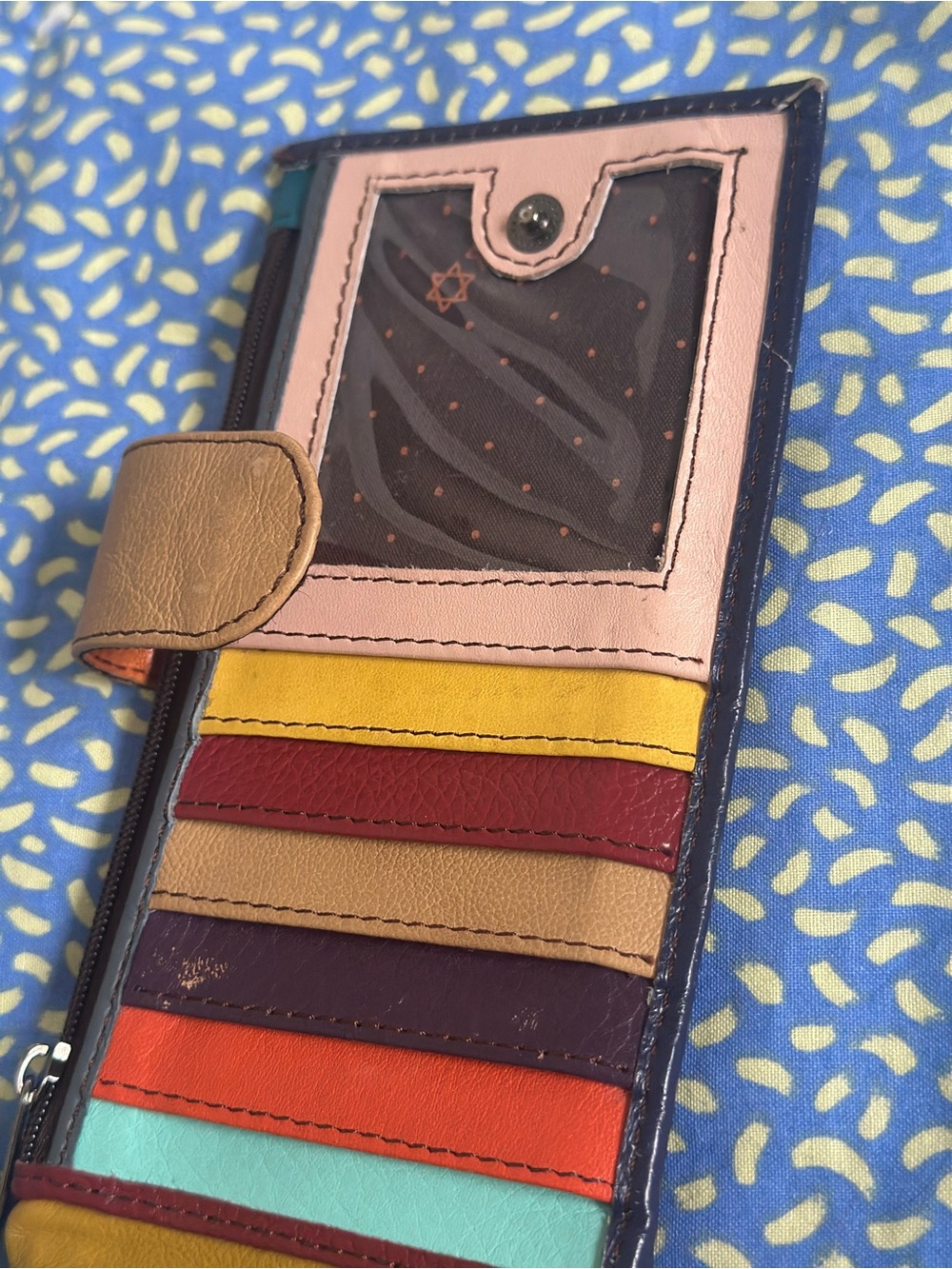 Soruka Genuine Leather Long Wallet with Colorful Compartments GUC - Picture 6 of 9